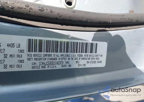 2013 Jeep Compass Latitude from USA, damaged, VIN 1C4NJCEB3DD102373